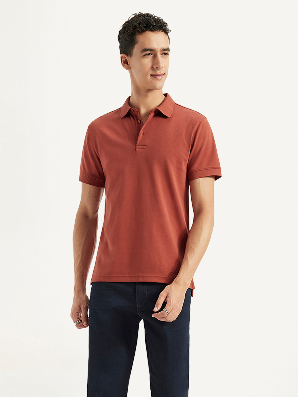 Men's Solid Slim Fit Polo T-shirt - af02f157-86b5-4277-8a8c-39d1d625c0da View