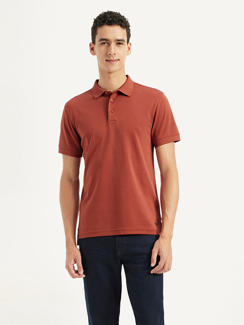 Men's Solid Slim Fit Polo T-shirt - 92f1a030-ec3e-4b85-abf2-9add97a04182 View