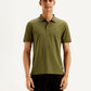 Men's Solid Slim Fit Polo T-shirt - Front View