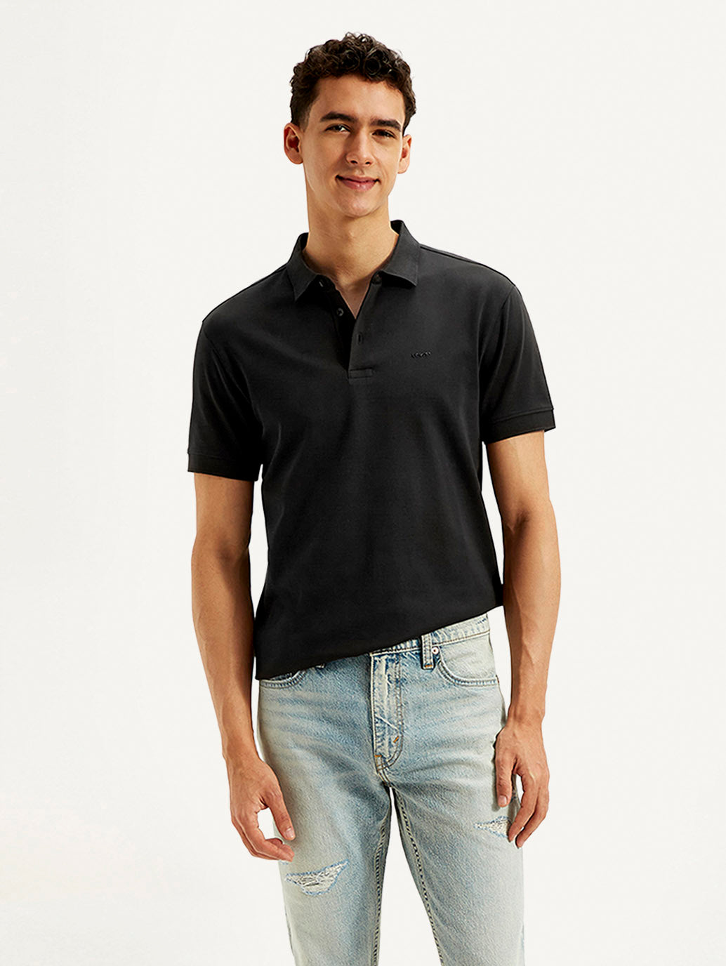 Men's Solid Slim Fit Polo T-shirt - Styleshot View