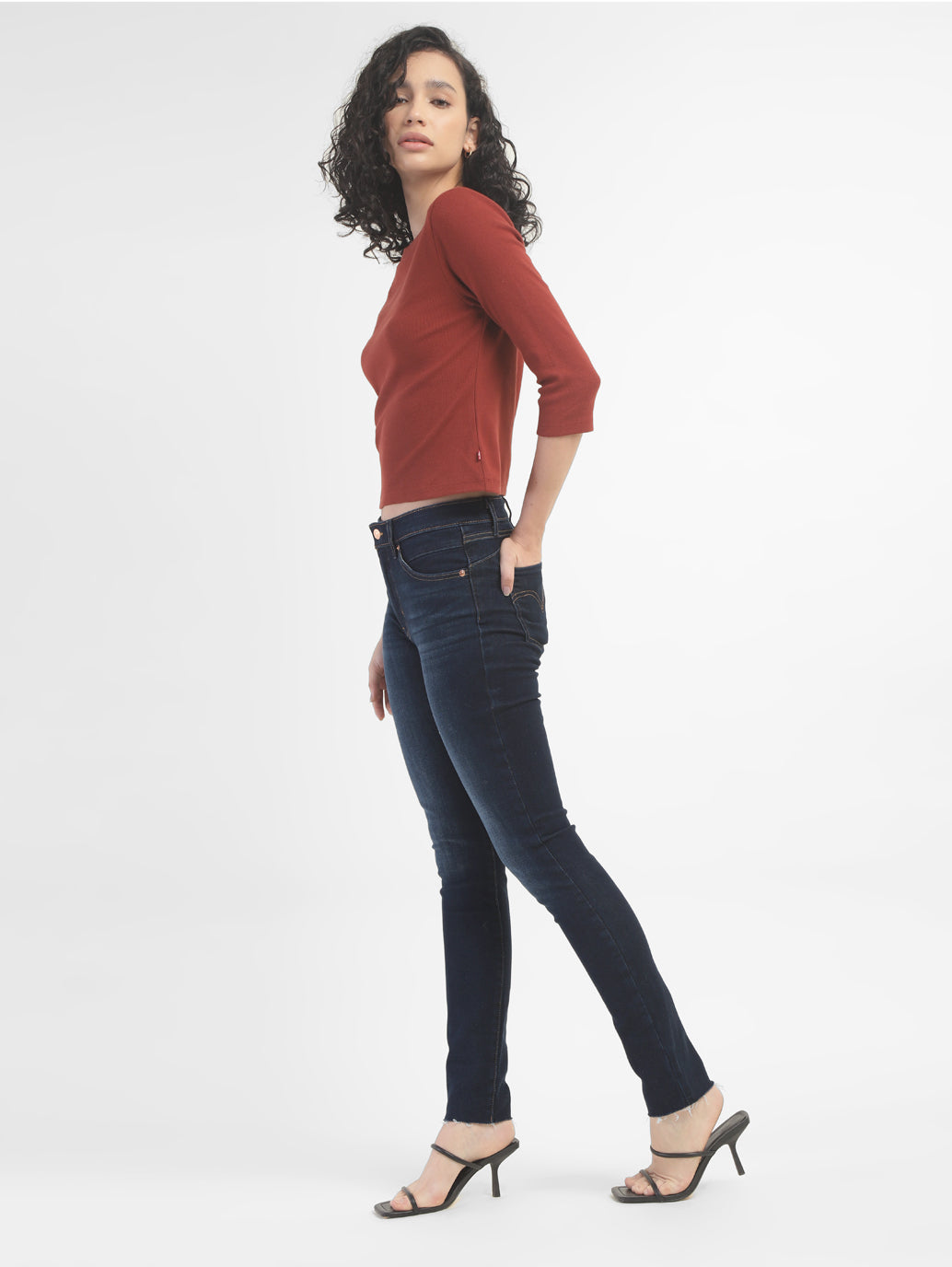 Women's Navy Blue Revel Shaping Skinny Fit High Rise Jeans