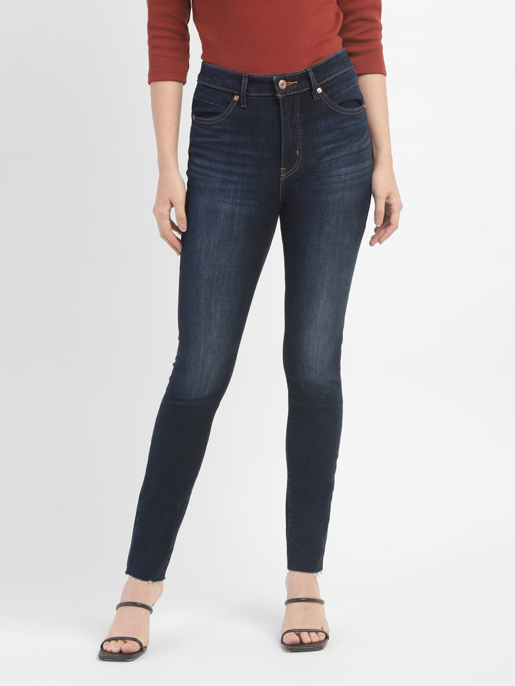 Refuge Myra Refuge High Rise Skinny Jeans Women's Navy Blue Revel