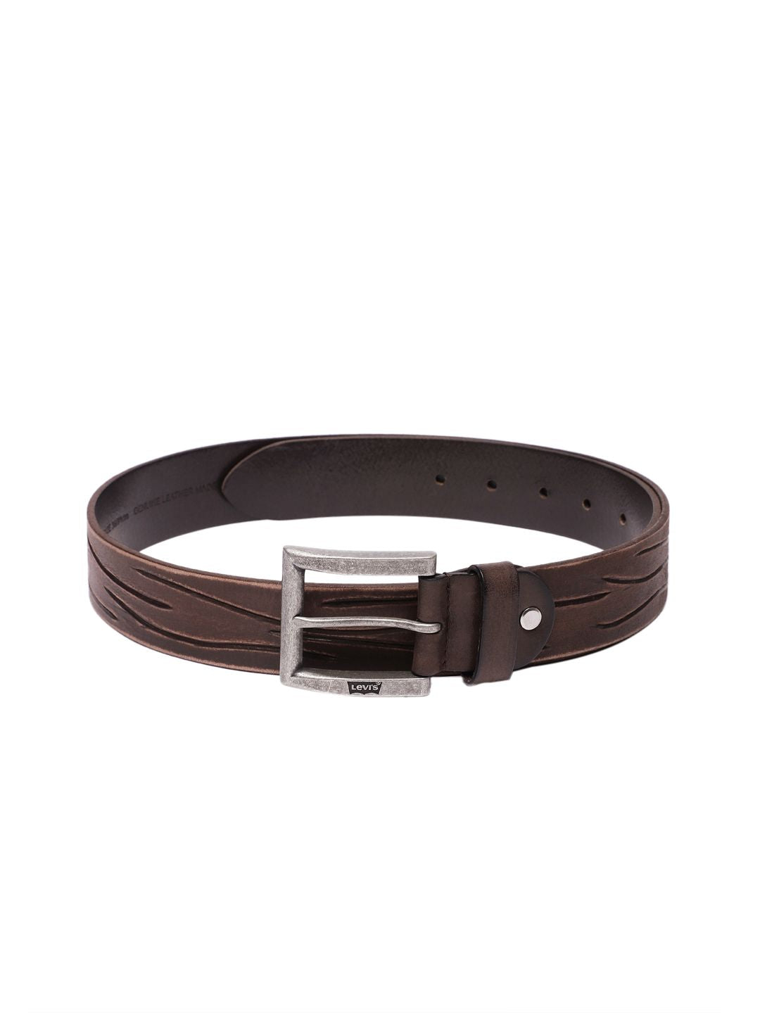 Men's Brown Textured Belt - 75a782ea-182a-418c-8eb6-4534df0038bf1742207047408-Men-Textured-Leather-Belt-4111742207047245-1 View