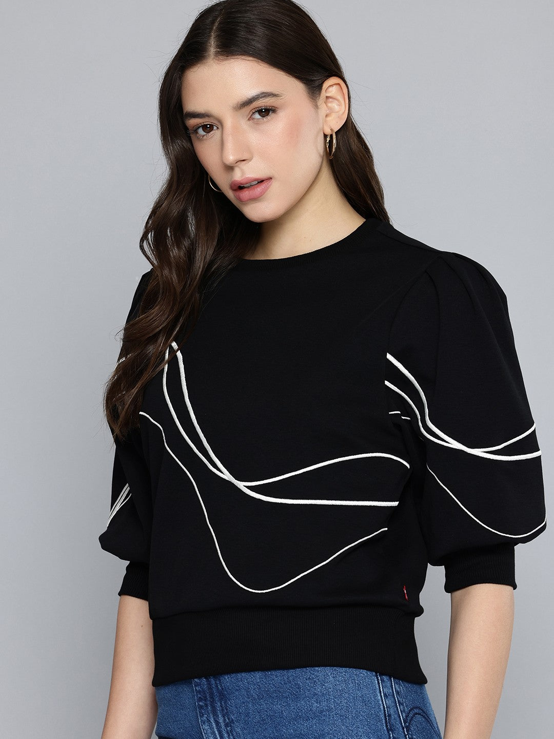 Women's Abstract Crew Neck Top - 7688ed1c-a501-4a6a-804e-571ad7342d751741064471260-Womens-Abstract-Peach-Crew-Neck-Top-2321741064470871-3 View