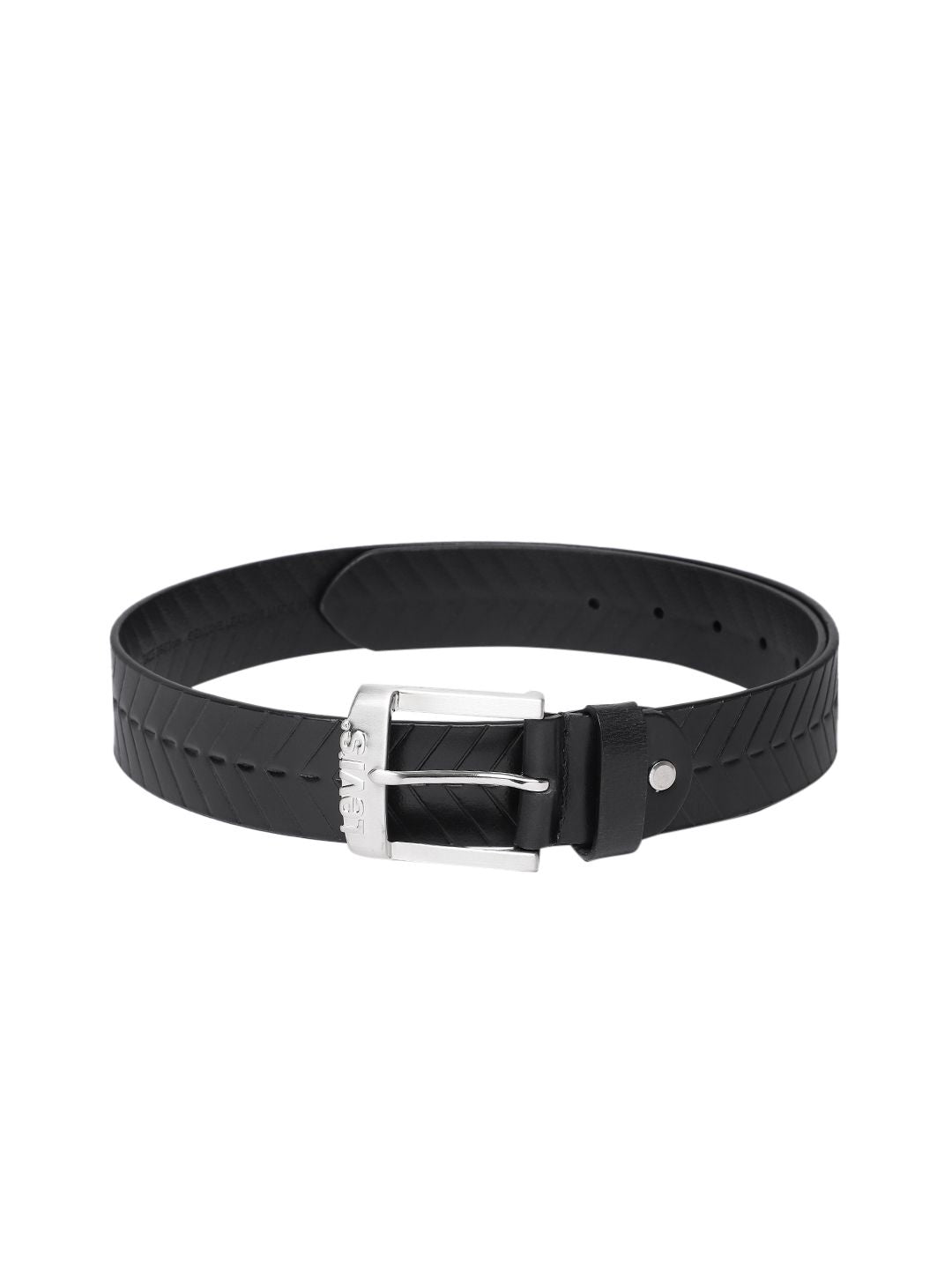 Men's Black Textured Belt - 770c93b4-7f5d-4749-8dba-00f1fc2901ed1742192298574-Men-Textured-Leather-Belt-1951742192298412-1 View