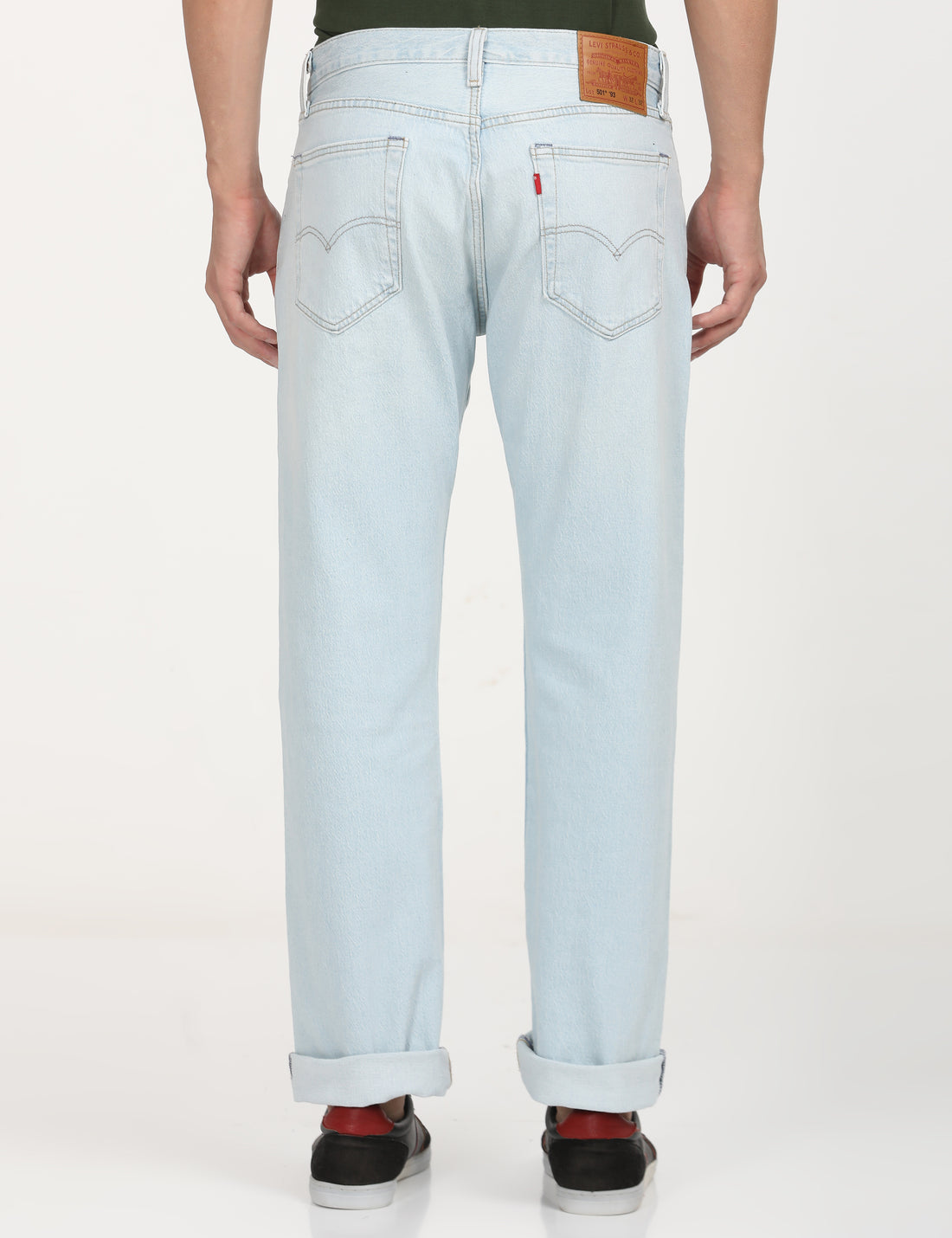 Men's 501'93 Light Blue Straight Fit Mid Rise Jeans - Back View