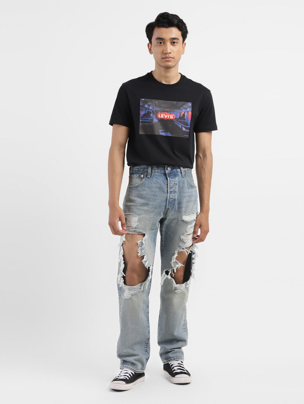 Men's 501'93 Blue Straight Fit Mid Rise Jeans