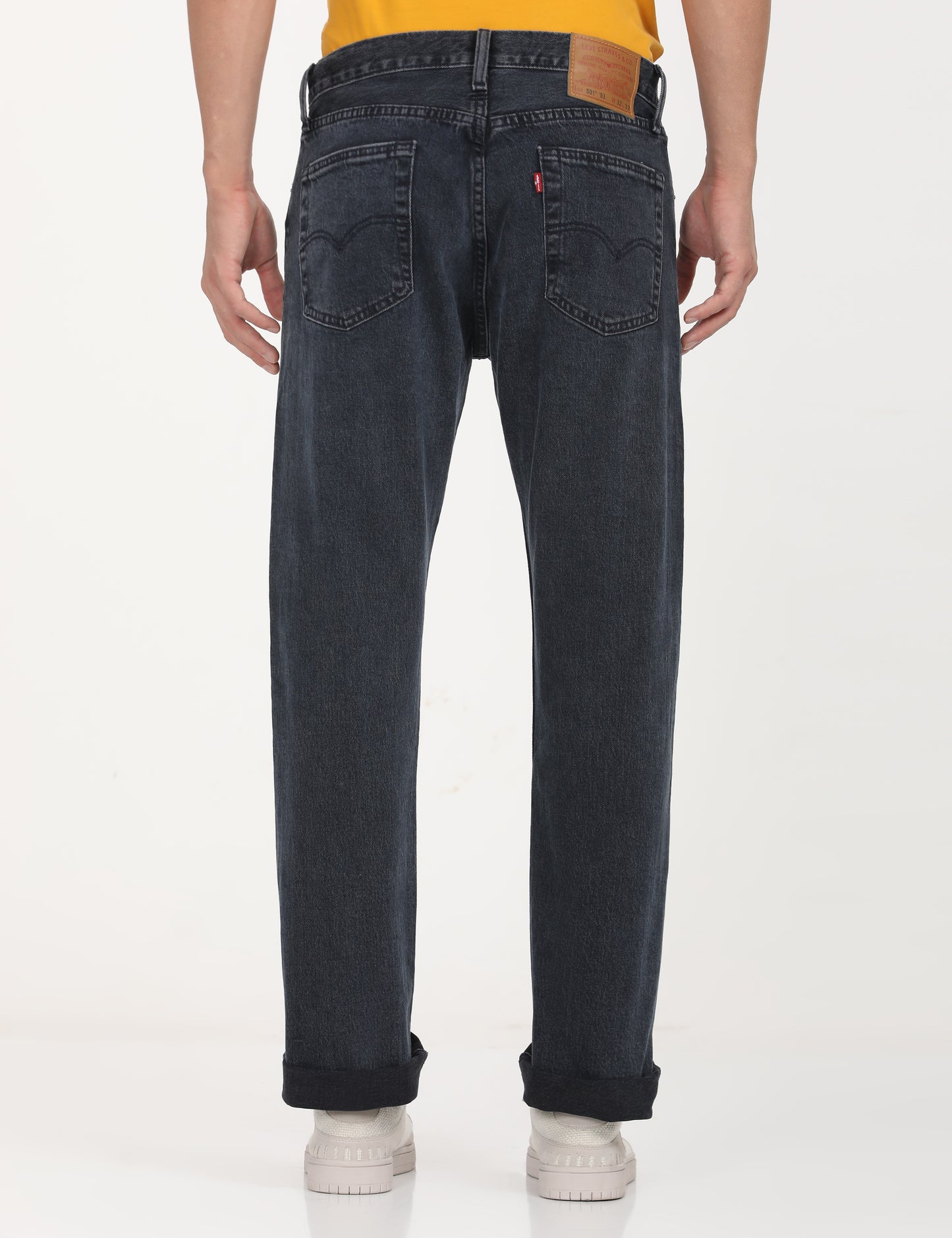 Men's 501'93 Charcoal Grey Straight Fit Mid Rise Jeans - Back View