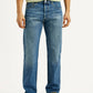 Men's 501 Blue Straight Fit Mid Rise Jeans - Front View