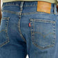Men's 501 Blue Straight Fit Mid Rise Jeans - Detail View