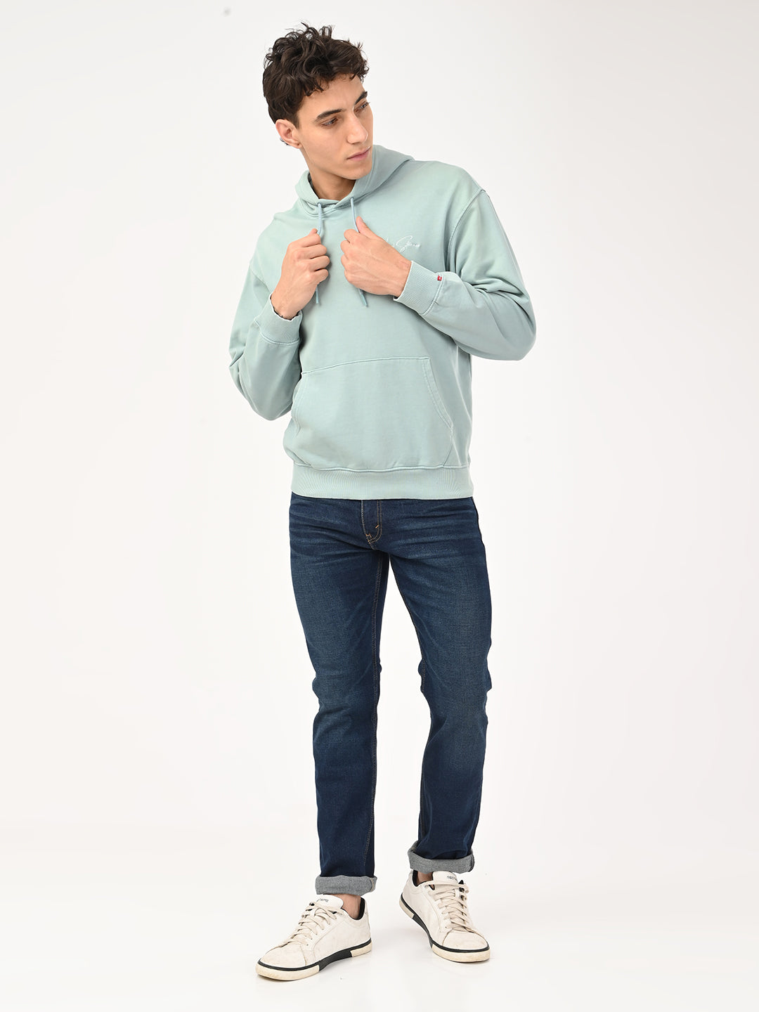 Men's Embroidered Regular Fit Overdyed Sweatshirt - 342a2a64-585e-45ad-934e-a03bfe2d3cd6 View