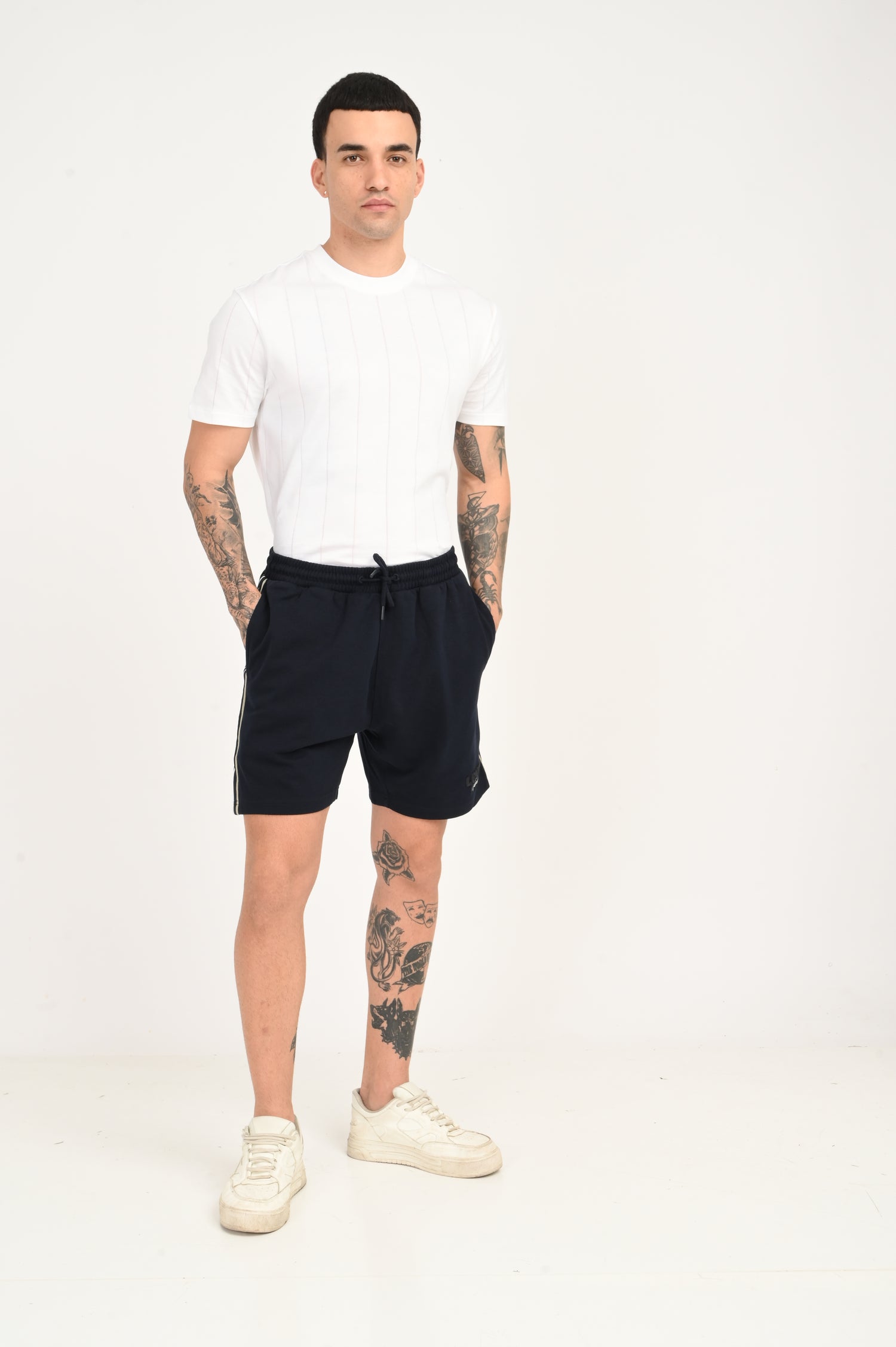 Men's Navy Regular Fit Shorts