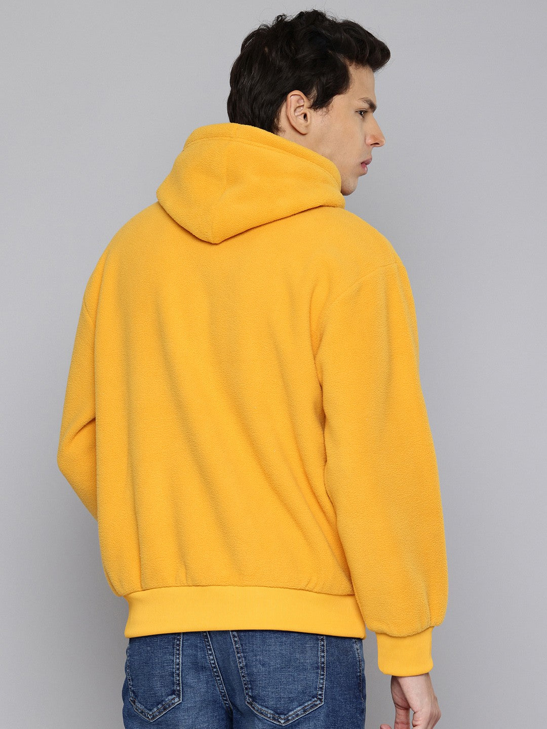 Men's Brand Logo Mustard Hooded Sweatshirt - 7a21ab96-39f9-4354-9aa1-4deea324b3e11731581243804-Mens-Brand-Logo-Mustard-Hooded-Sweatshirt-5401731581243390-4 View
