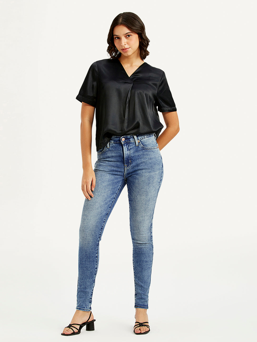 Women's 721 Blue Skinny Fit High Rise Jeans - 7a38cfd2589234dfbb955e9c19baf061 View