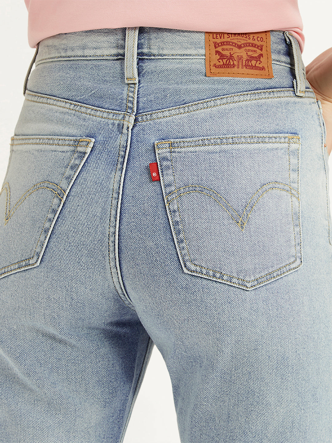 Women's Light Blue Ribcage Cropped Bootcut Fit High Rise Jeans - 7b891c7b0e5f946e4d455ff8e83544c4 View