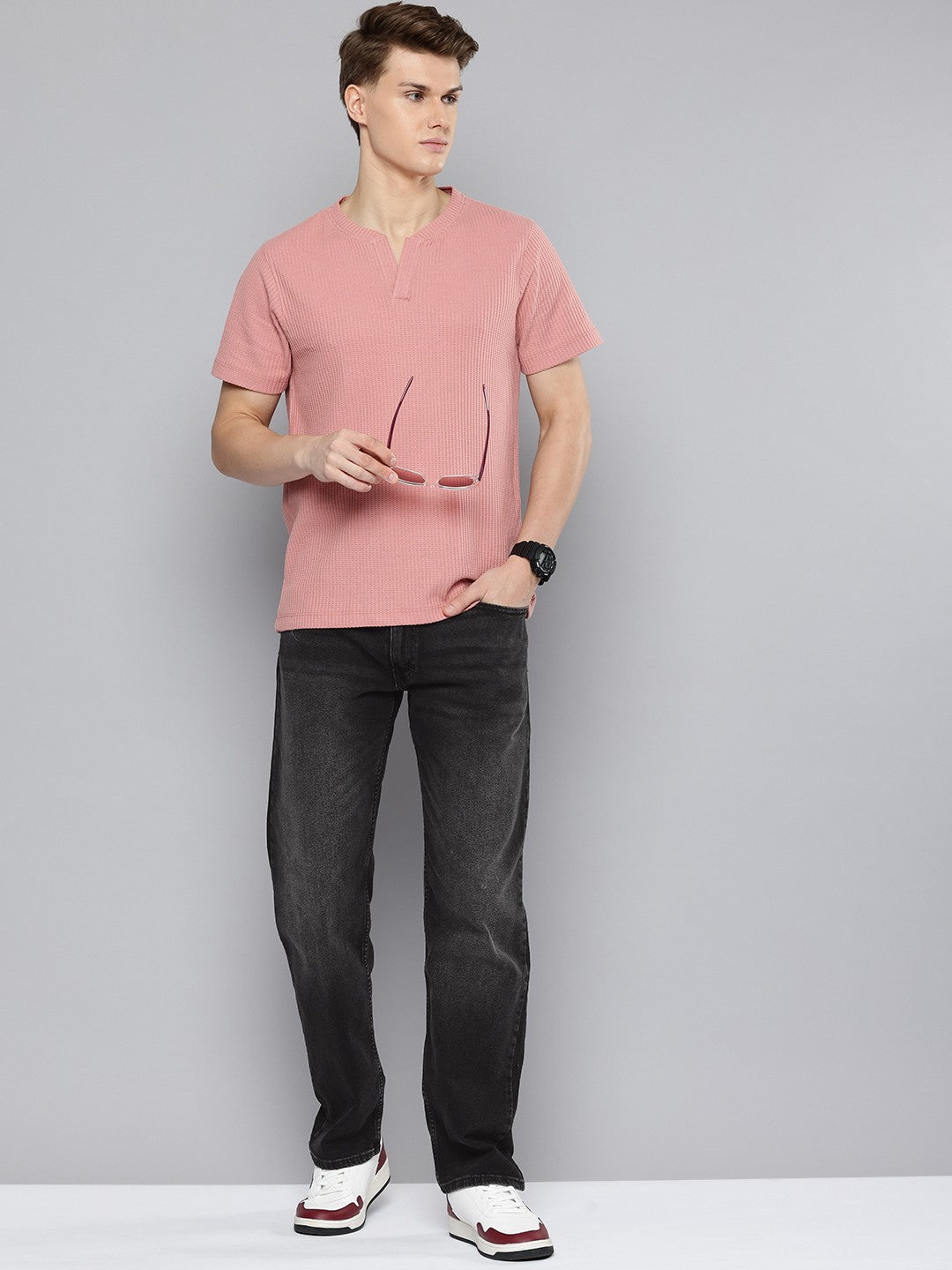 Men's 555'96 Black Loose Fit Mid Rise Jeans - 7d0dc4ca-7be9-4595-8d9a-a4dbe325032f1731647622269-Mens-55596-Relaxed-Straigth-Fit-Black-Jeans-2841731647621632-4 View