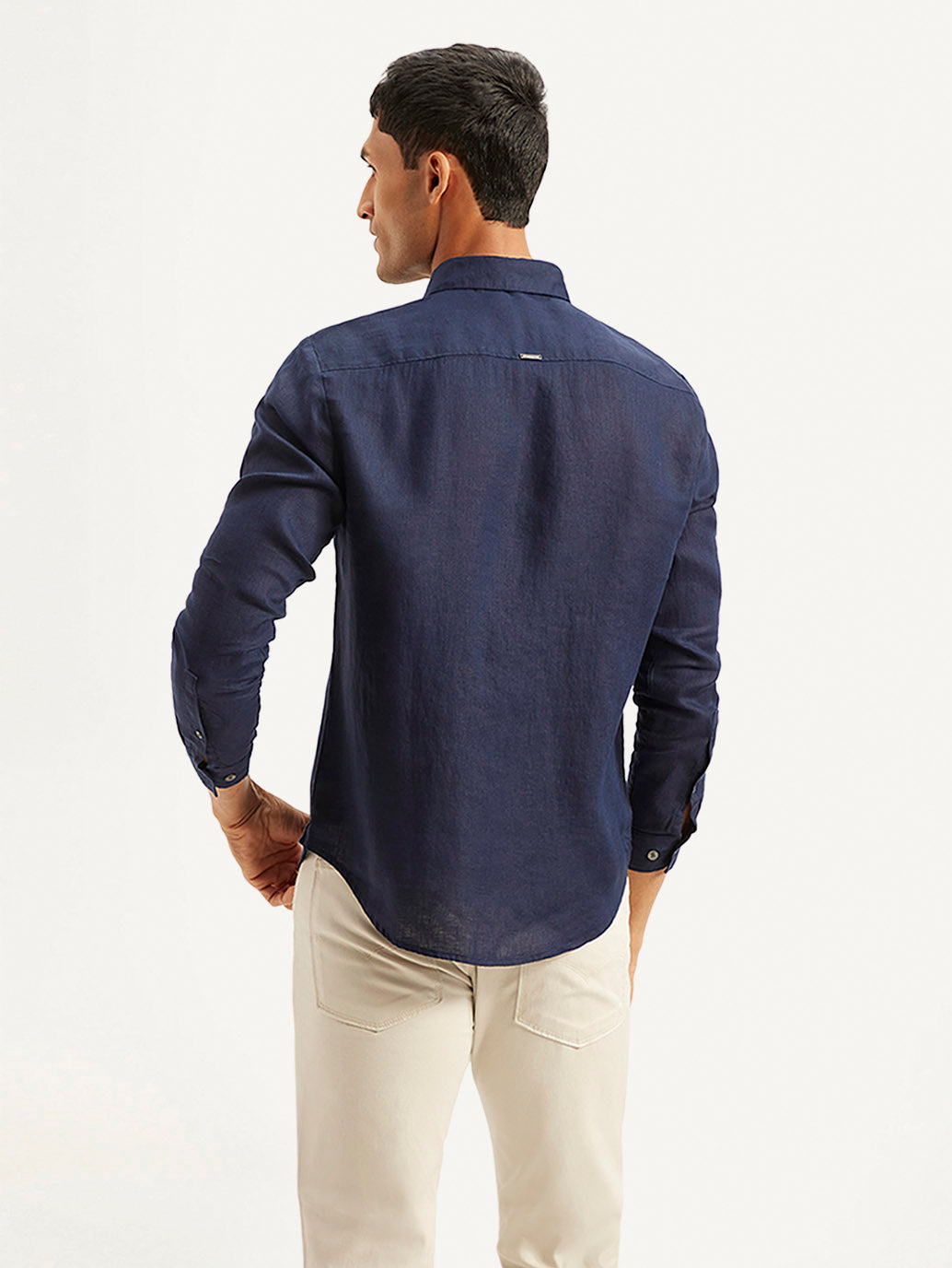 Men's Redloop Solid Regular Fit Linen Shirt - 7dcfa3aaf8c3b591d7c739905e36b574 View