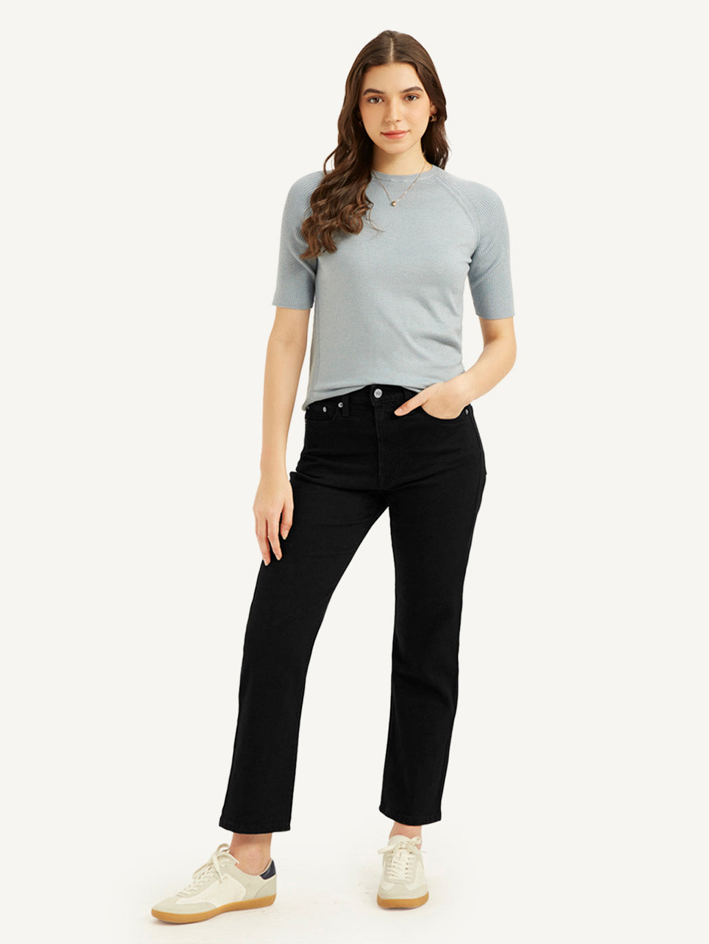 Women's Black Wedgie Straight Fit Mid Rise Jeans - 7eb840d8cc5590bc3e1a4e2f7acded32 View