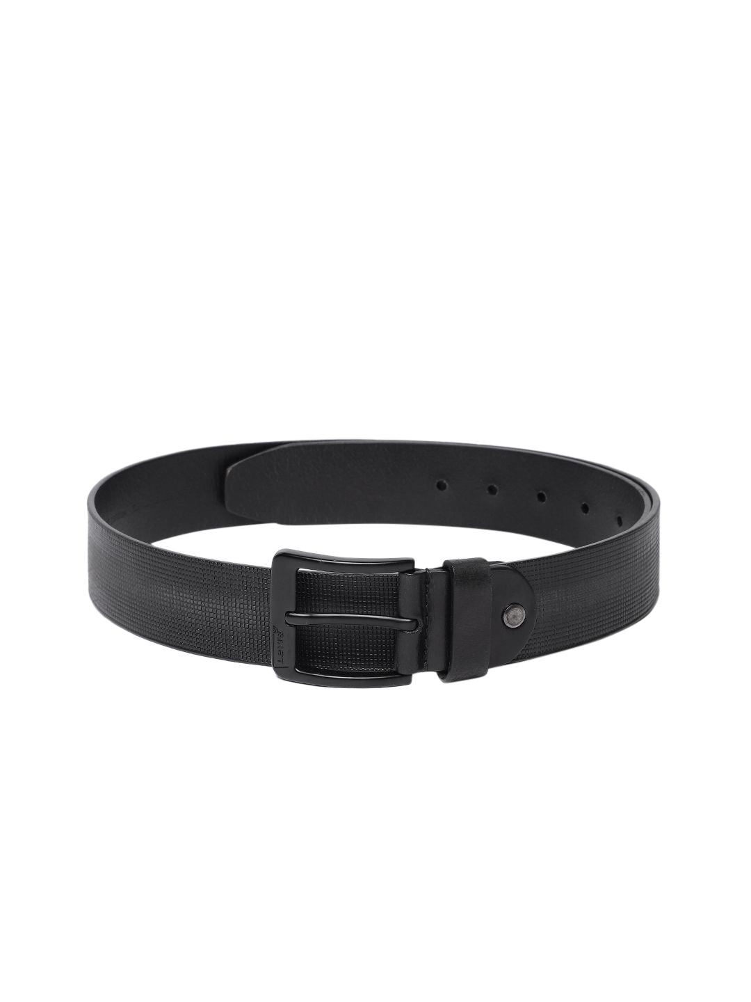 Men's Black Textured Belt - 7f0bf5af-736c-4027-89fc-8ba9ed9f9dbd1742192254024-Men-Textured-Leather-Belt-261742192253860-1 View