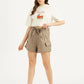 Women's High Rise Khaki Relaxed Fit Shorts - 7fb120e748c72d53632fa53392c18721 View