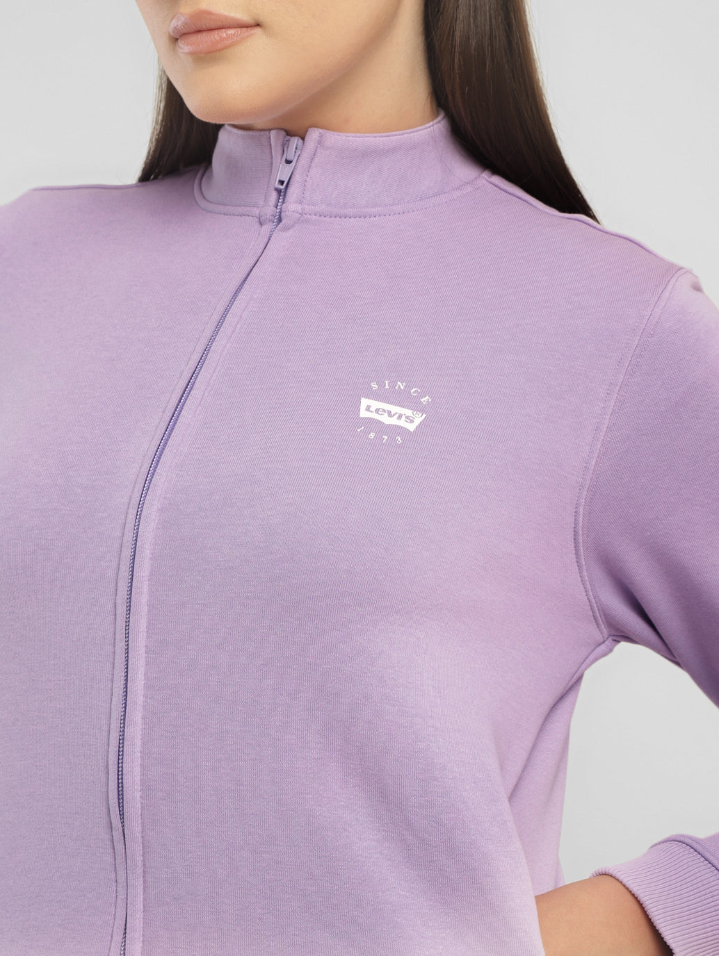 Women's Printed Purple Crew Neck Sweatshirt - ca7d9ea5-c454-4f76-ba01-d6b92a3c98b9 View