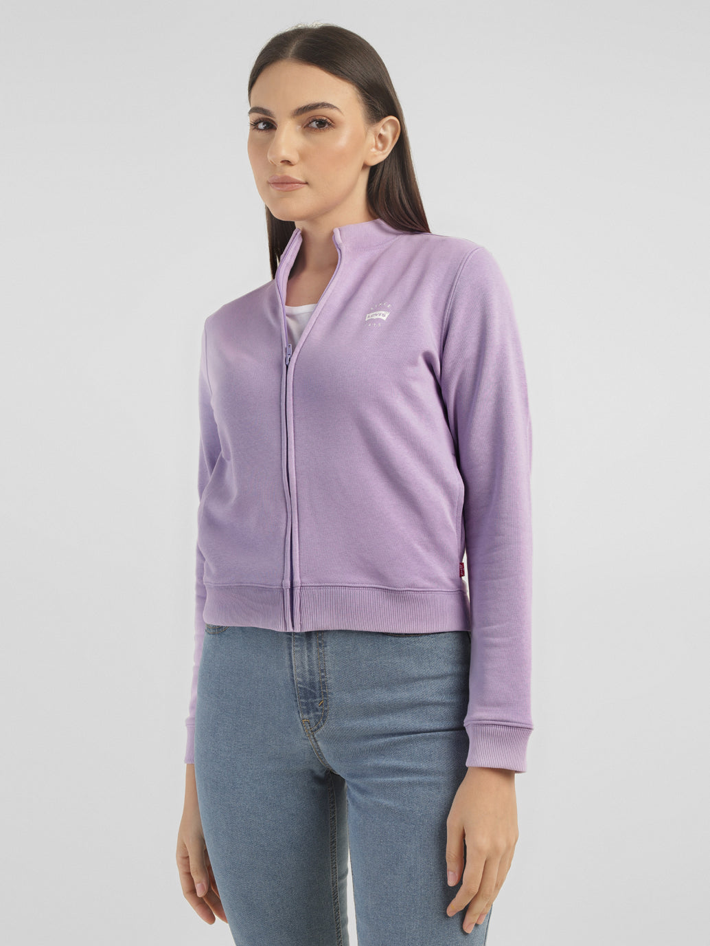 Women's Printed Purple Crew Neck Sweatshirt - 7cacc5f2-cad8-43a1-8f15-66ad3f6be368 View