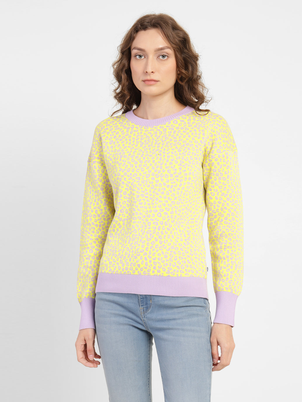 Women's Printed Crew Neck Sweater