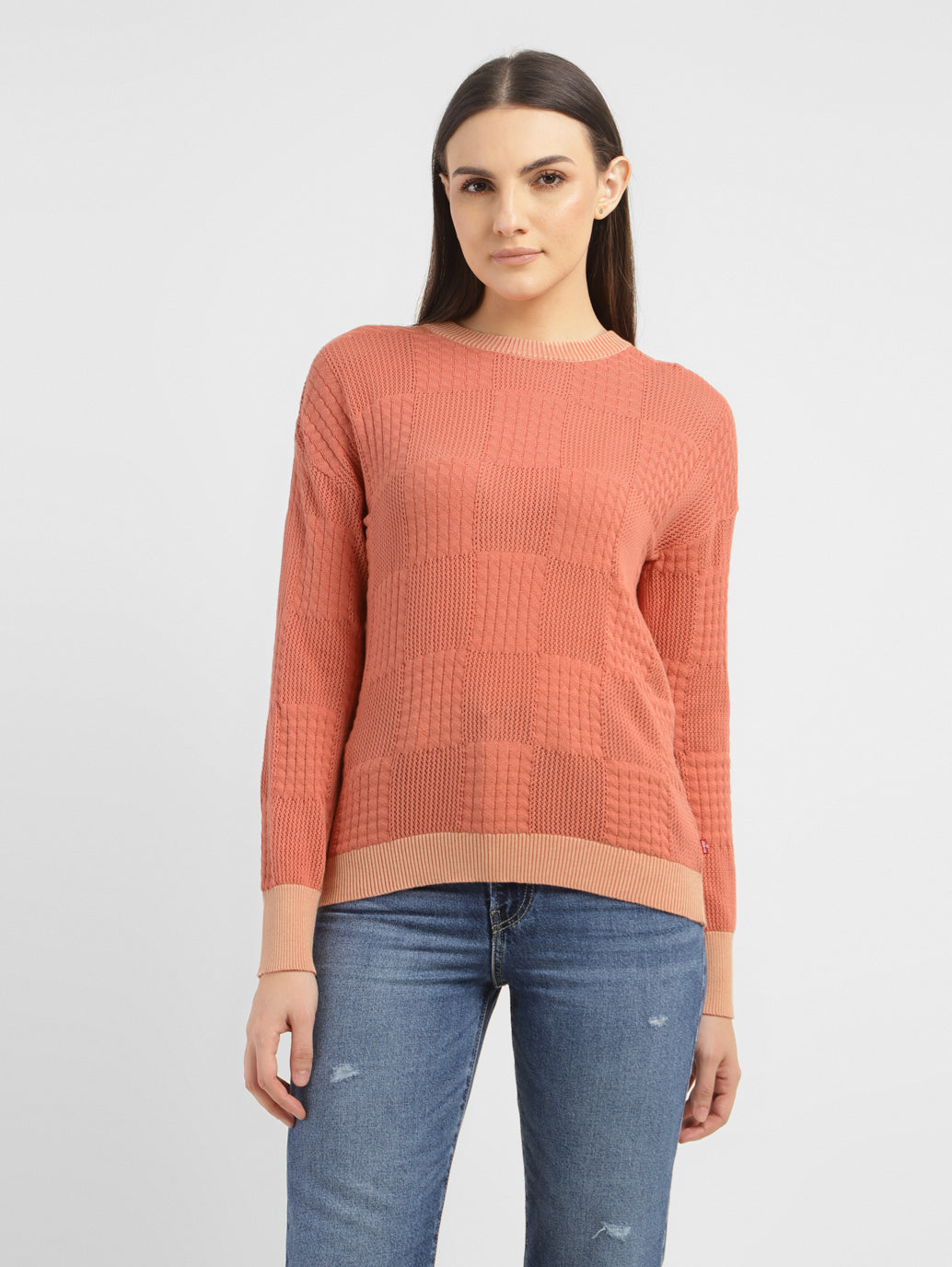 Women's Self Design Round Neck Sweater