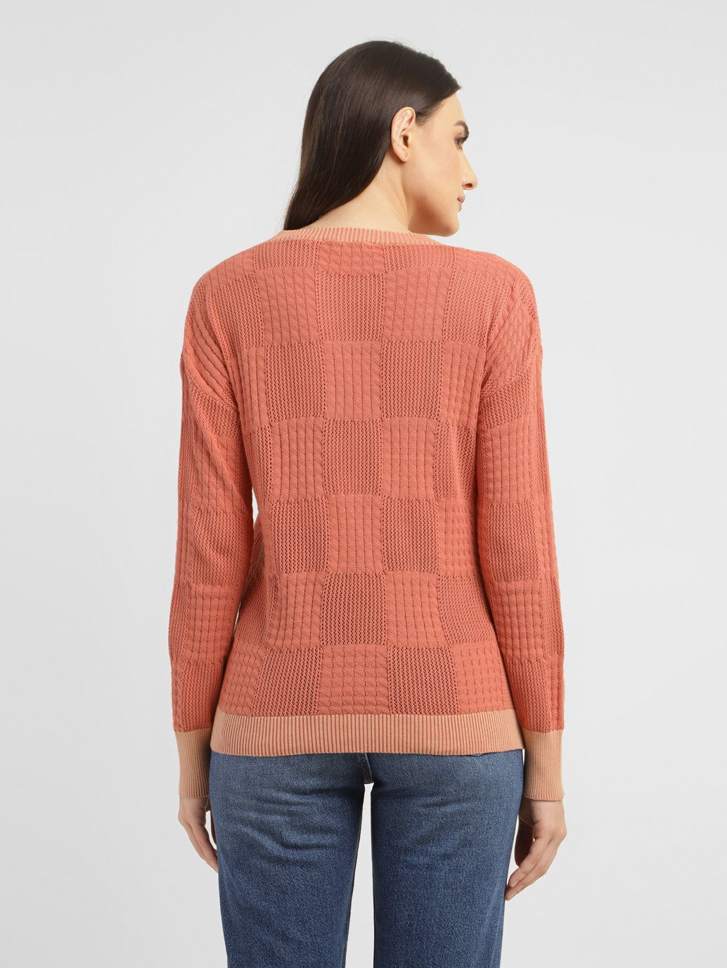 Women's Self Design Round Neck Sweater