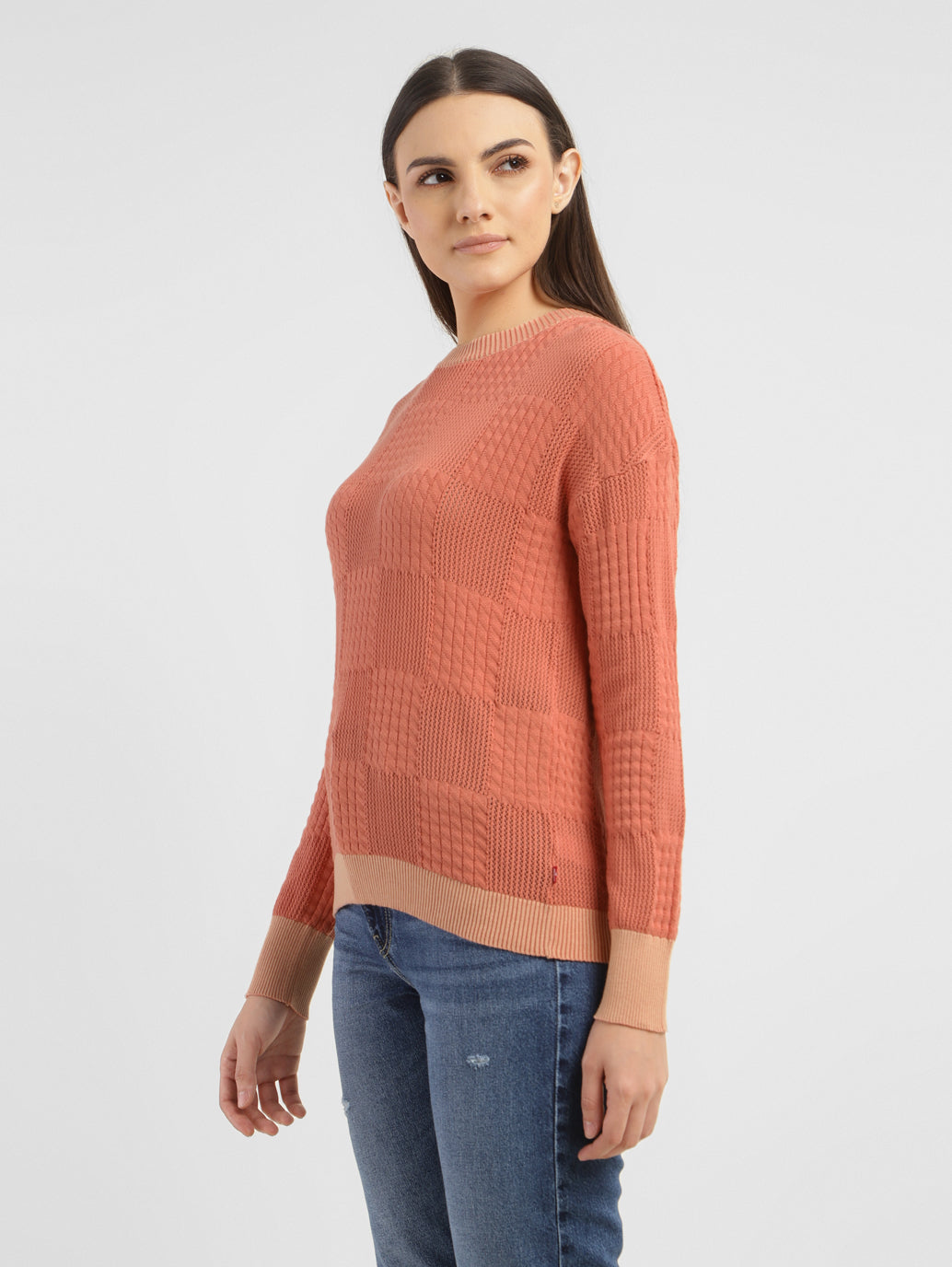 Women's Self Design Round Neck Sweater