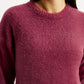 Women's Solid Maroon Crew Neck Sweater - Detail View