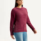 Women's Solid Maroon Crew Neck Sweater - b5a13ee6-b292-4880-af40-f96fae28c92c View