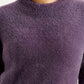 Women's Solid Purple Crew Neck Sweater - Detail View