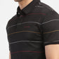 Men's Striped Polo T-shirt Black
