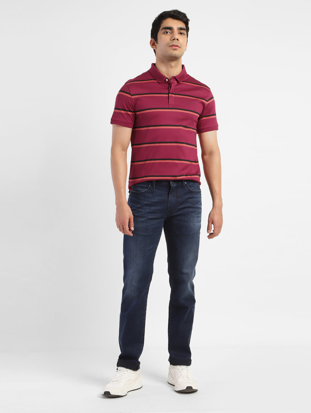 Men's Striped Regular Fit Polo T-shirt