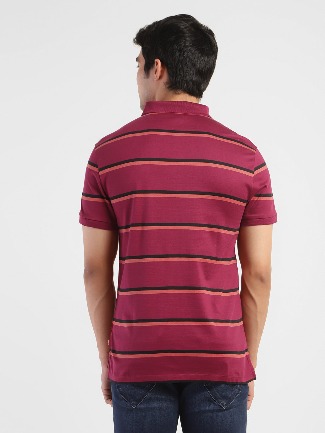 Men's Striped Slim Fit Polo T-shirt