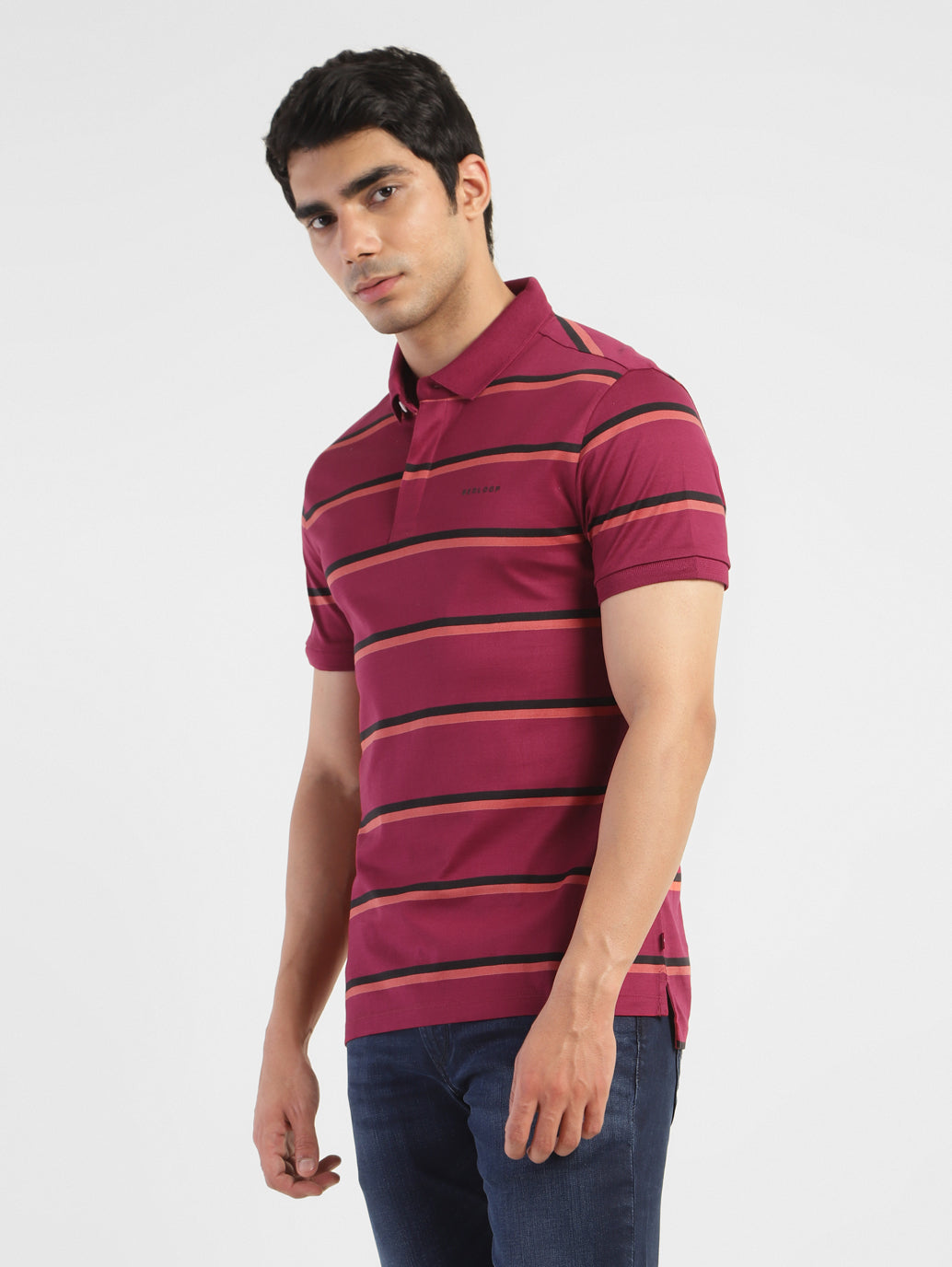 Men's Striped Slim Fit Polo T-shirt