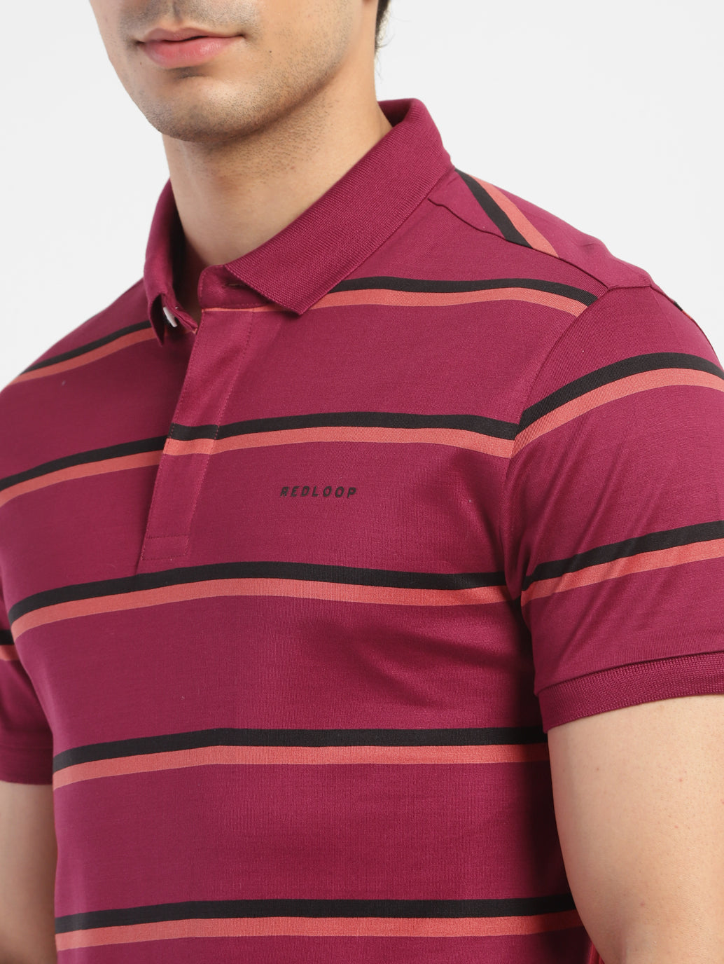 Men's Striped Slim Fit Polo T-shirt