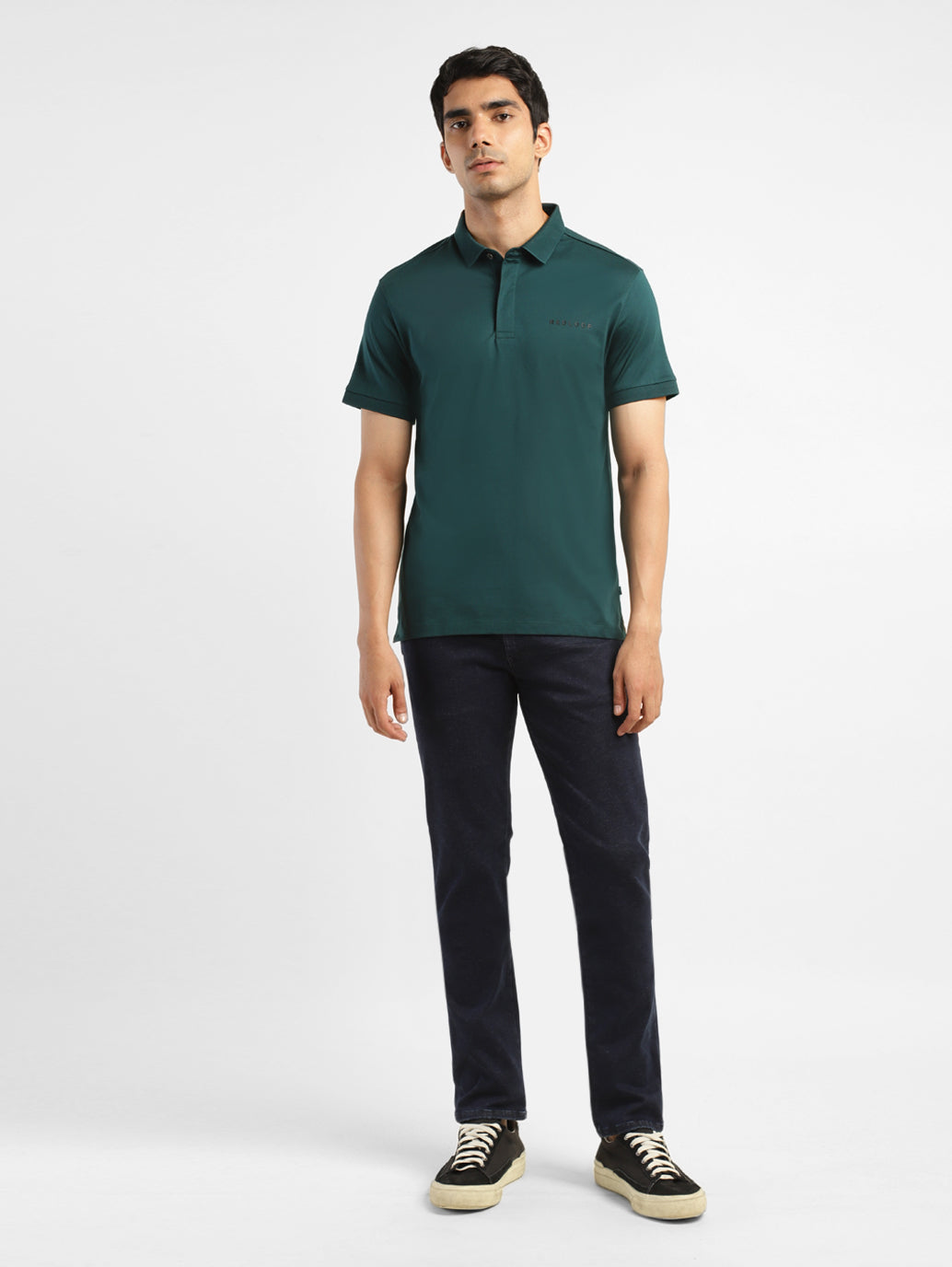 Men's Solid Polo Collar T-Shirt