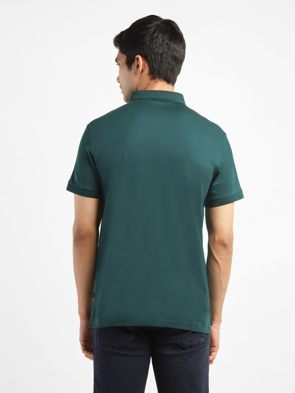 Men's Solid Polo Collar T-Shirt