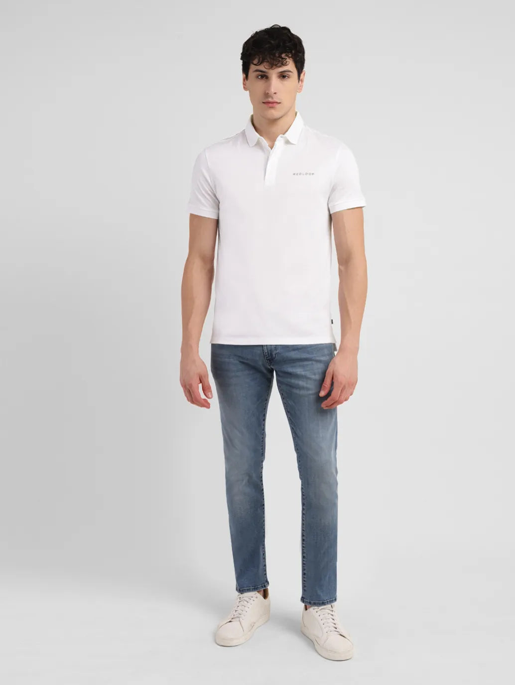Men's Redloop Solid Slim Fit Polo T-shirt