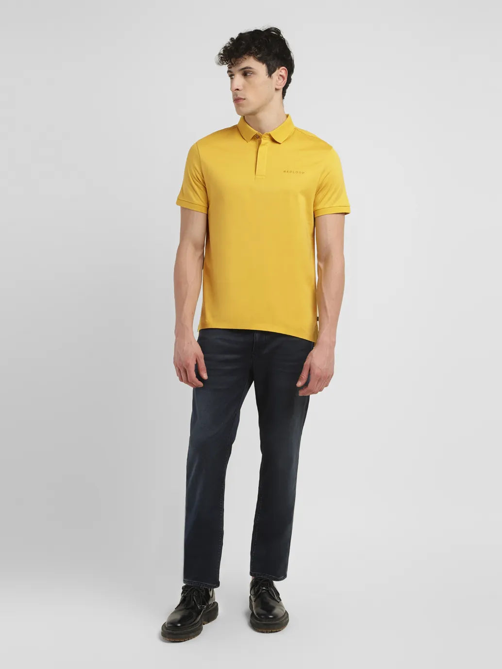 Men's Redloop Solid Slim Fit Polo T-shirt