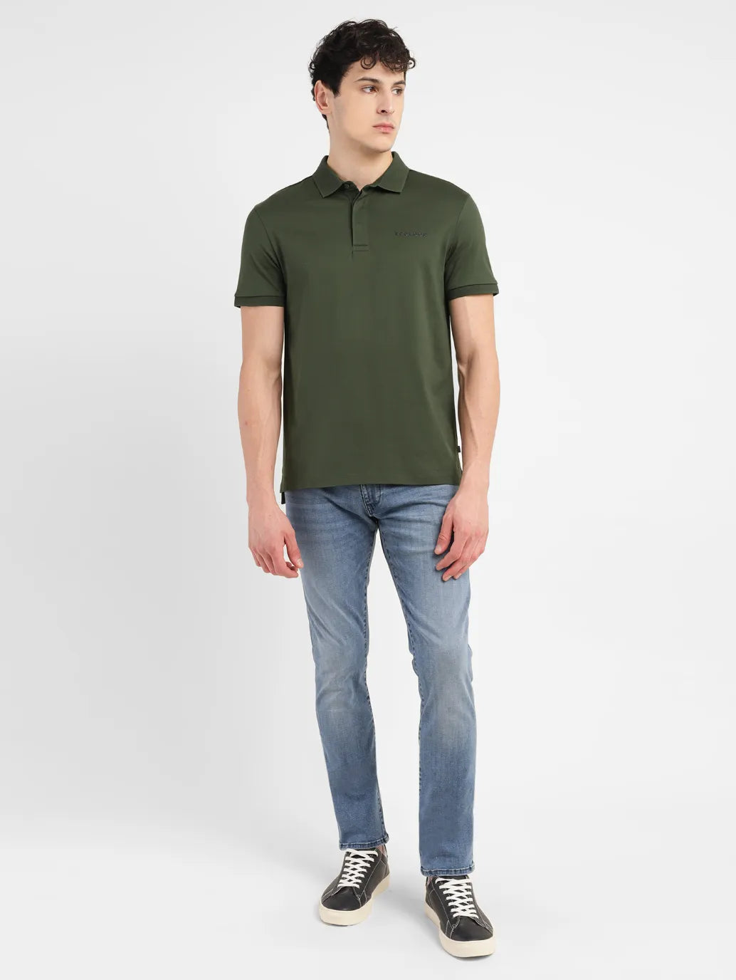 Men's Redloop Solid Slim Fit Polo T-shirt