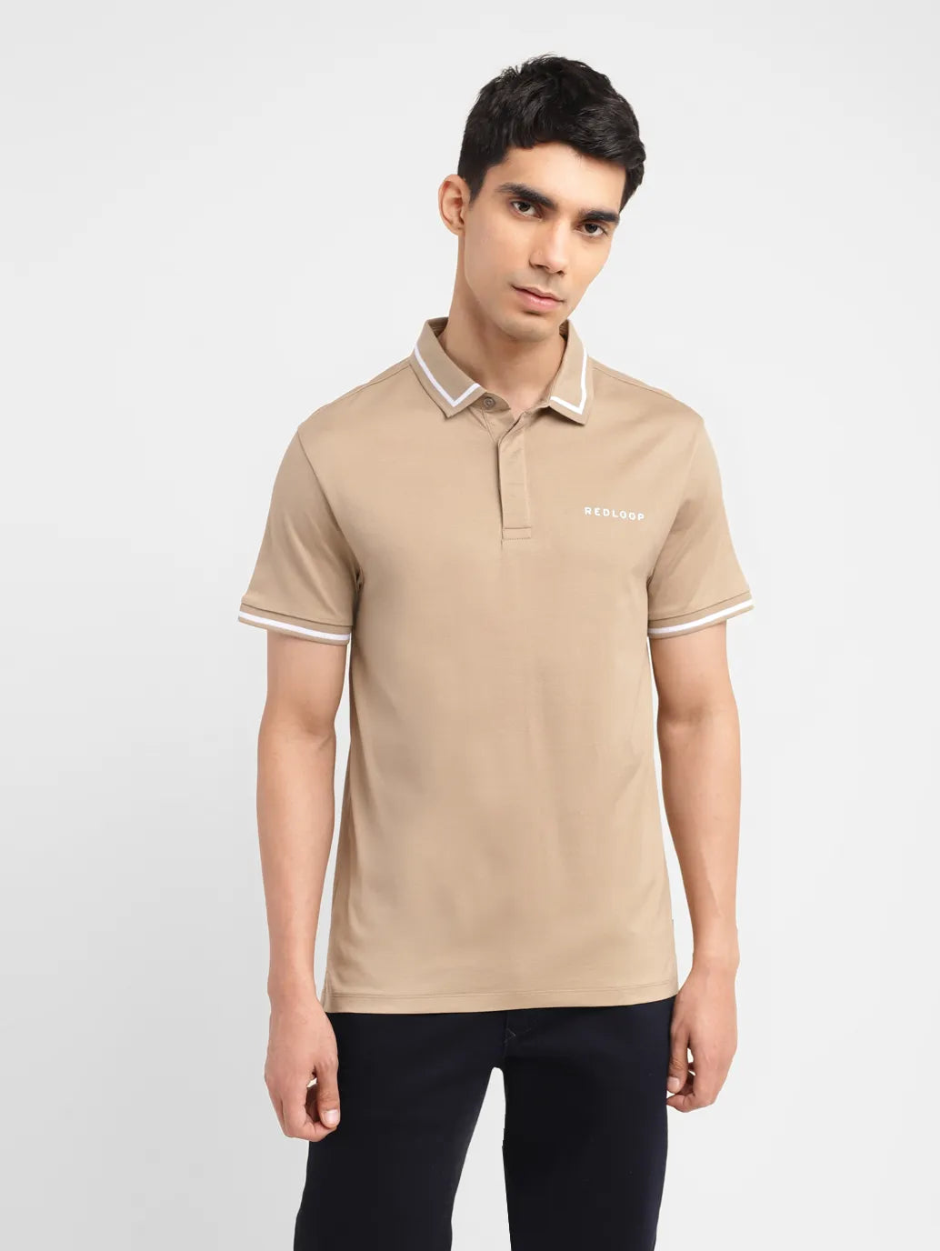 Men's Solid Slim Fit Polo T-shirt