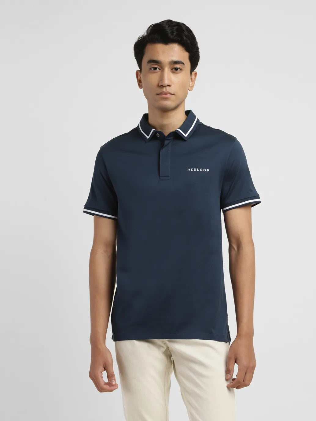 Men's Solid Slim Fit Polo T-shirt