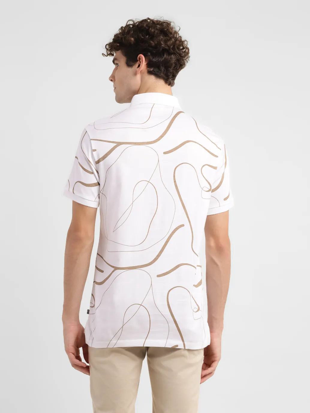 Men's Abstract Slim Fit Polo T-shirt