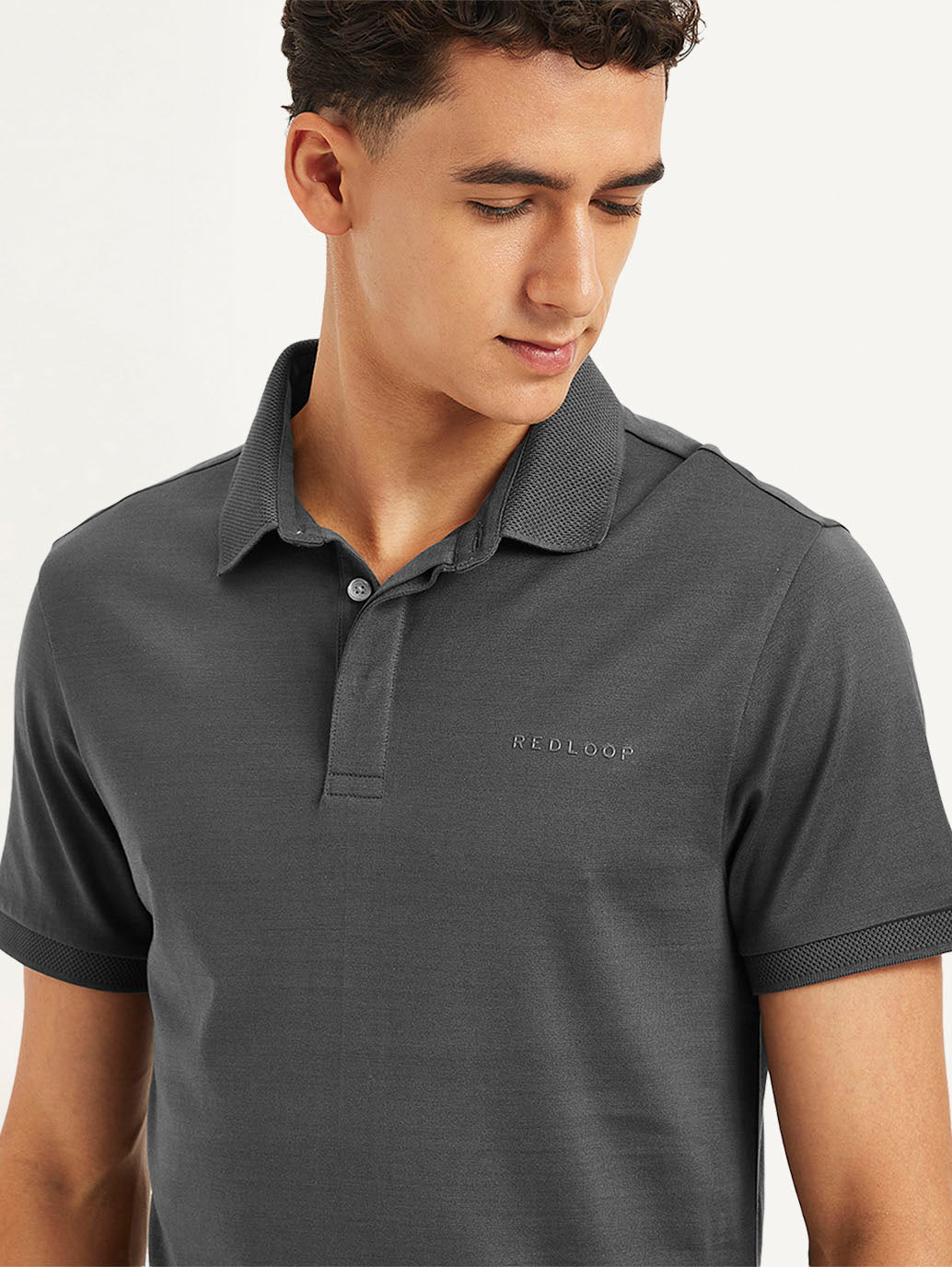 Men's Solid Slim Fit Polo T-Shirt