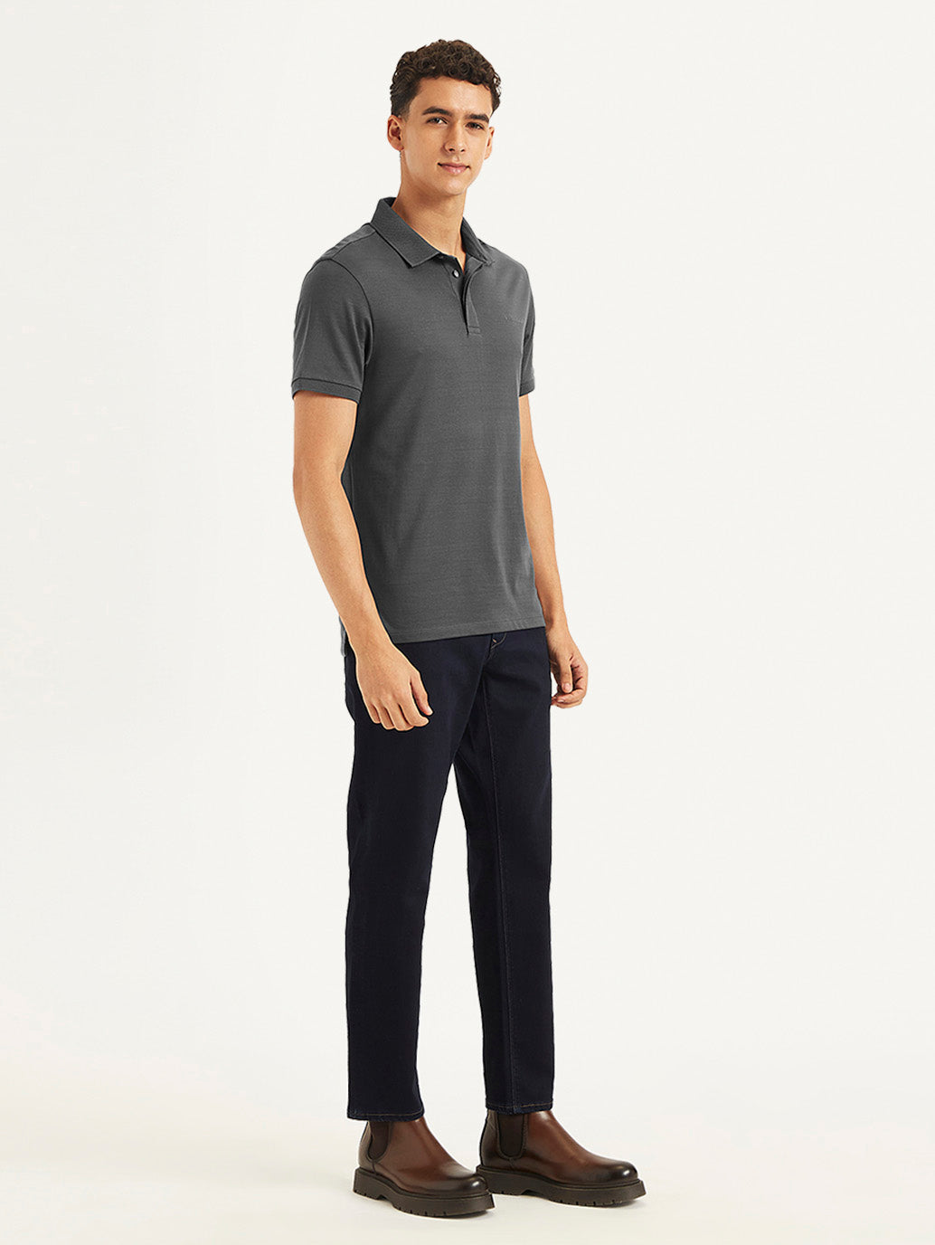 Men's Solid Slim Fit Polo T-Shirt