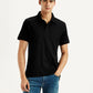 Men's Redloop Solid Black Slim Fit Polo T-shirt - Styleshot View