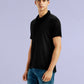 Men's Redloop Solid Black Slim Fit Polo T-shirt - e5f91c0e-677e-4364-a8ee-9c1e87fb023e View
